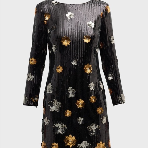 Milly Selene Bateau-Neck 3D Floral Sequin Mini Dress
size 12 NWT - Picture 1 of 5